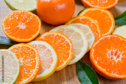 Citrus - Lemon, lime, mandarine and fresh slices.
