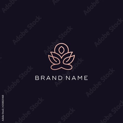 yoga lotus flower logo design