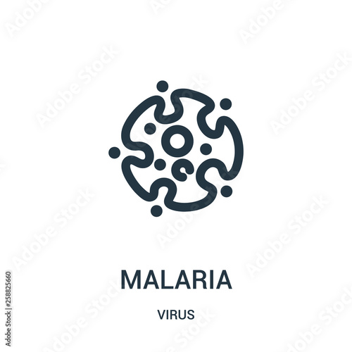 malaria icon vector from virus collection. Thin line malaria outline icon vector illustration.