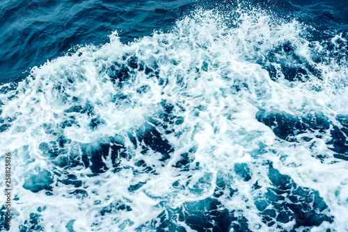 texture wave blue sea or ocean water full frame
