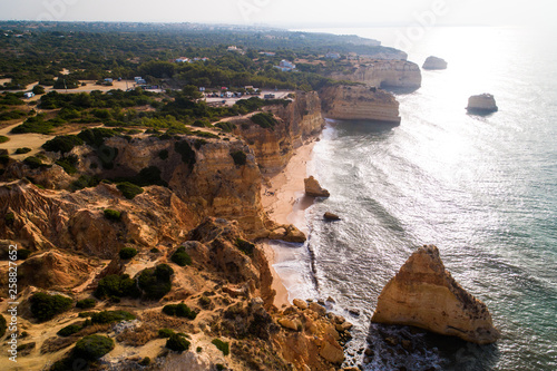 Praia da Marinha, Lagoa, Algarve, Portugal, Europe - Aerial View at Dsuk