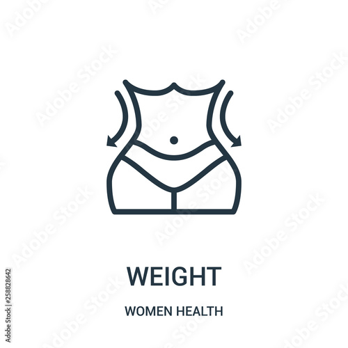 weight icon vector from women health collection. Thin line weight outline icon vector illustration.