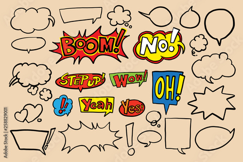 Drawing vector of various types Speech bubble