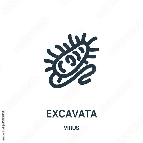 excavata icon vector from virus collection. Thin line excavata outline icon vector illustration.
