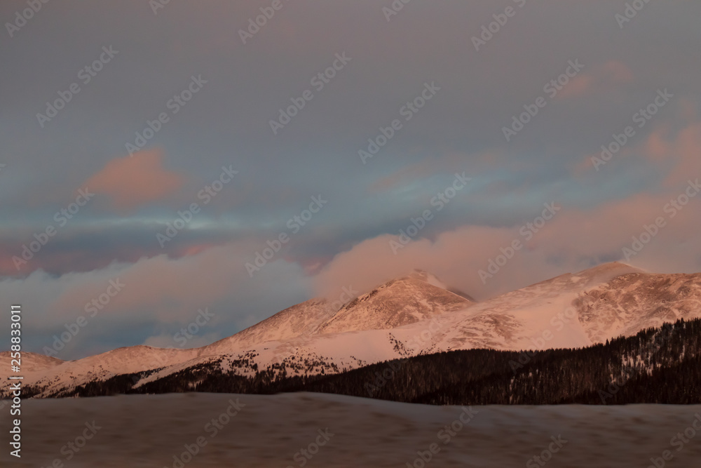 Sunset over the Rocky Mountains National Park