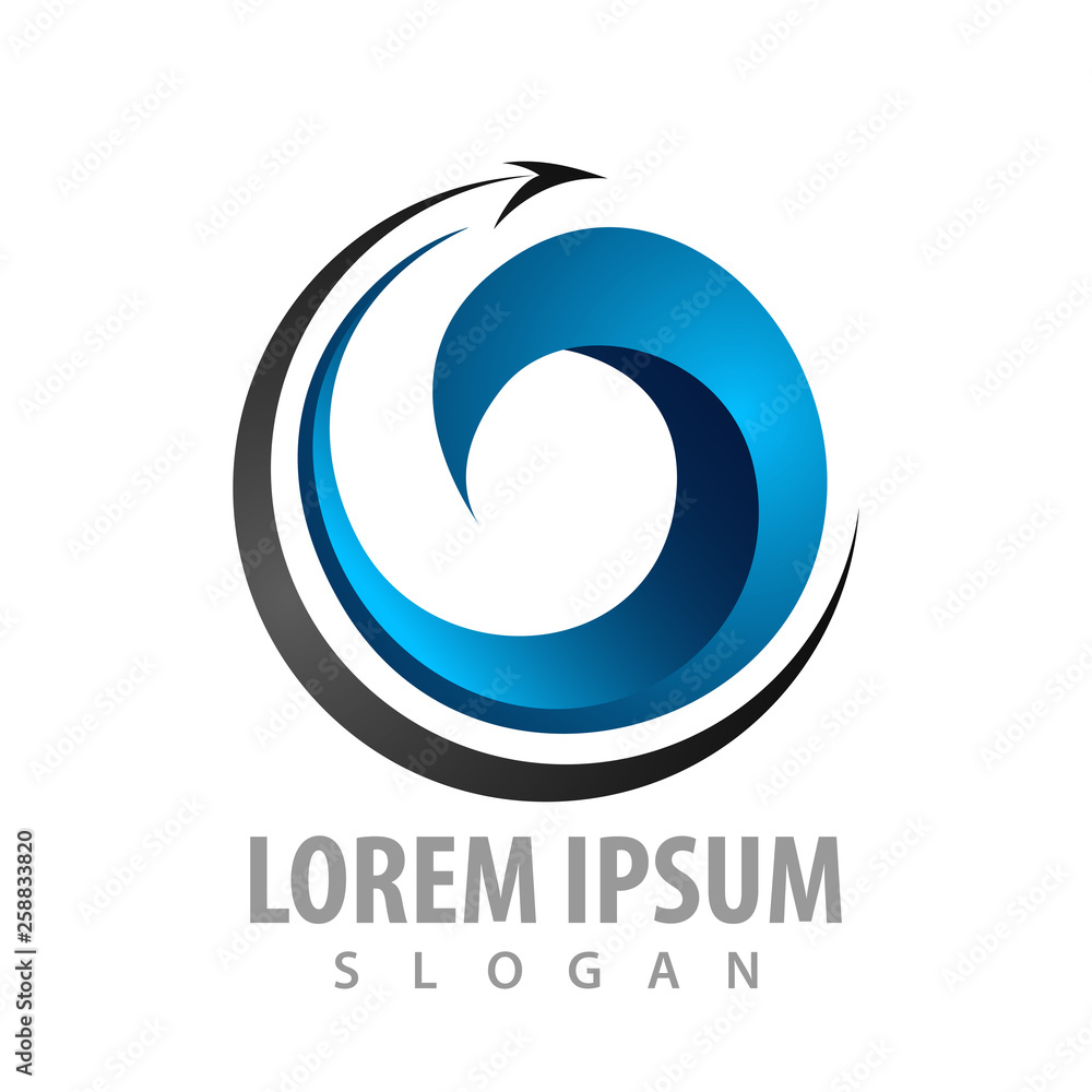 Airplane with sky round concept design. Symbol graphic template element vector Airplane with sky round concept design. Symbol graphic template element vector