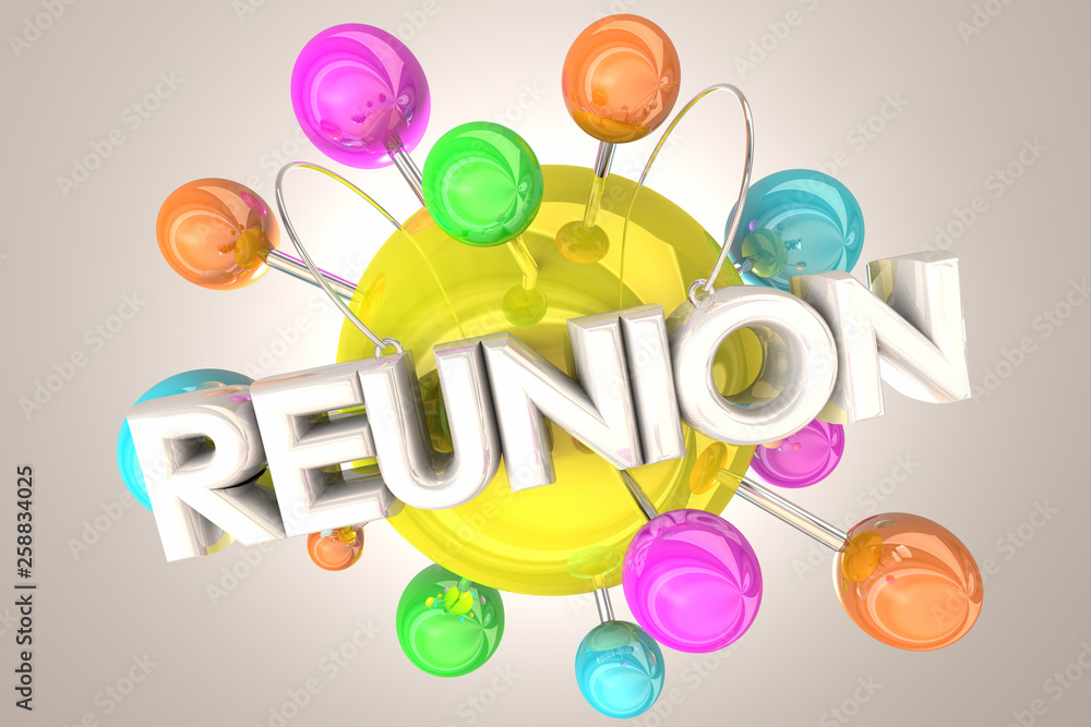 Reunion Getting Back Together Connected Spheres 3d Illustration