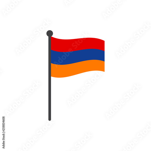 Free Download armenia flag with pole icon vector isolated on white background - GFXLoad