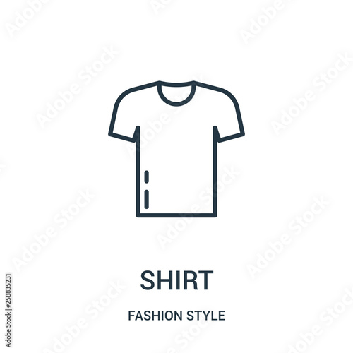 shirt icon vector from fashion style collection. Thin line shirt outline icon vector illustration.