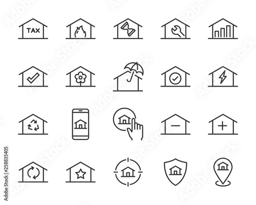 set of home icons, such as smart home, cloud, sale, wifi, tax, phone