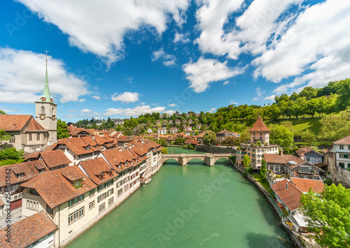 Historical city Bern, Switzerland. Idyllic landscape of Swiss