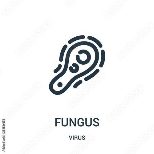 fungus icon vector from virus collection. Thin line fungus outline icon vector illustration.