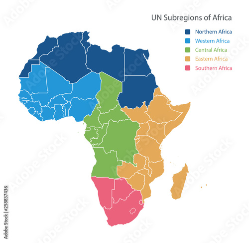 Map of UNSD regions of Africa. photo