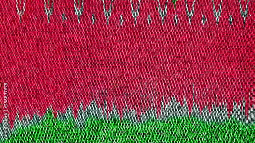 Obraz premium Red and green fabric texture for background