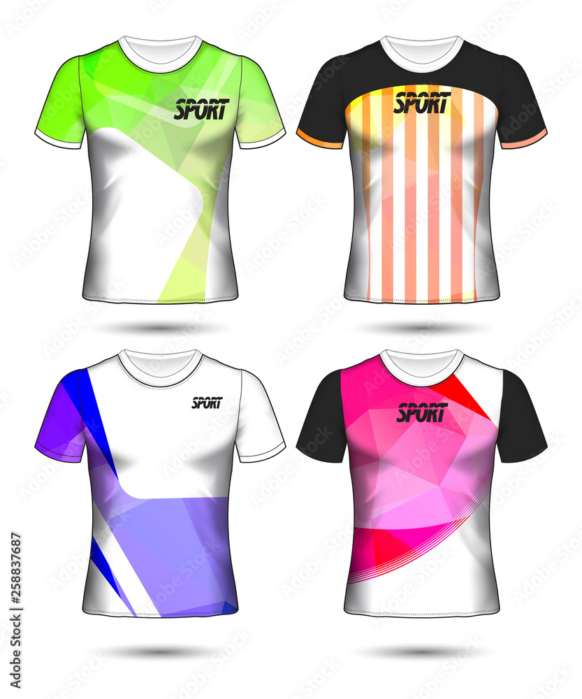 Naklejka premium Set of soccer or football jersey template t-shirt style, Design your football club vector illustration