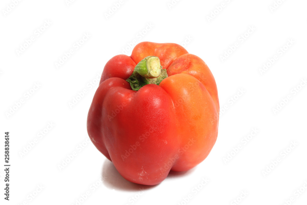 Red fresh bell pepper on background isolate. Red fresh bell pepper on background isolate.