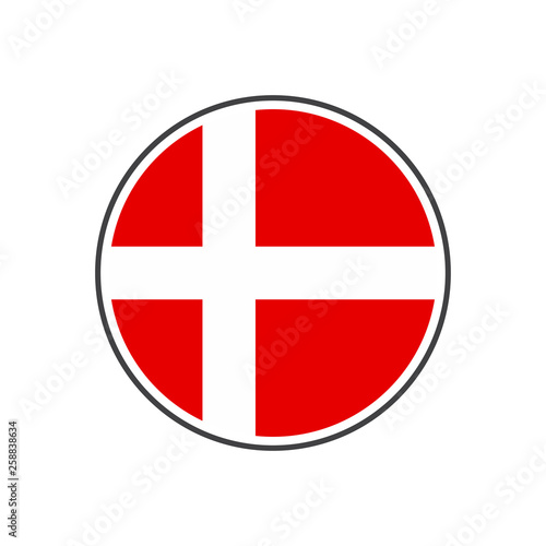 Circle denmark flag with icon vector isolated on white background Free Download Circle denmark flag with icon vector isolated on white background - GFXLoad