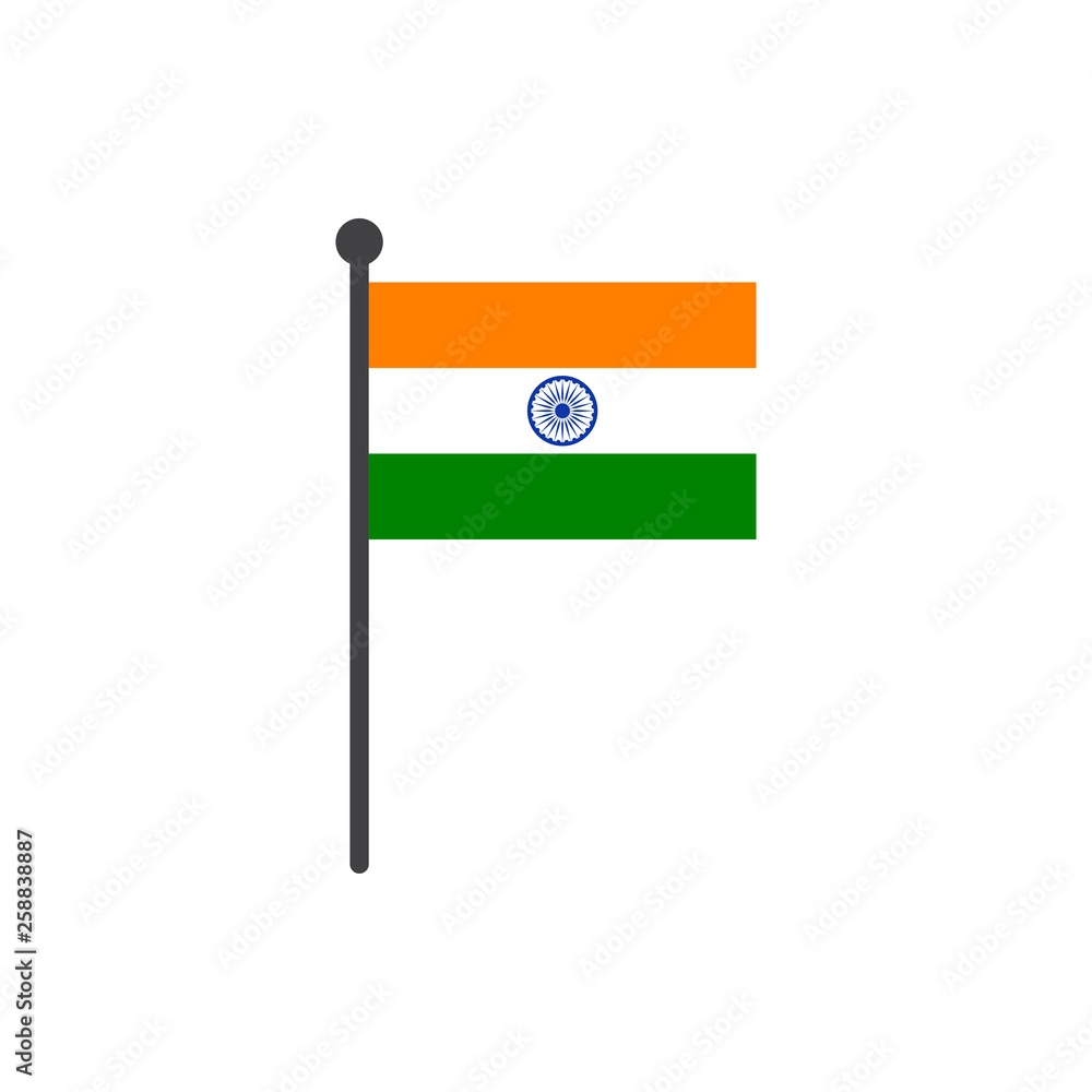 india flag with pole icon vector isolated on white background india flag with pole icon vector isolated on white background