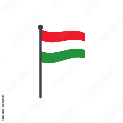 Free Download hungary flag with pole icon vector isolated on white background - GFXLoad