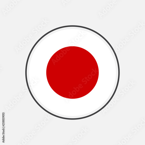 Circle japan flag with icon vector isolated on white background Free Download Circle japan flag with icon vector isolated on white background - GFXLoad