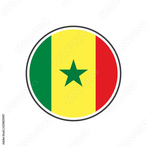 Free Download Circle senegal flag with icon vector isolated on white background - GFXLoad