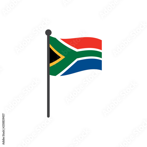 Free Download south africa flag with pole icon vector isolated on white background - GFXLoad