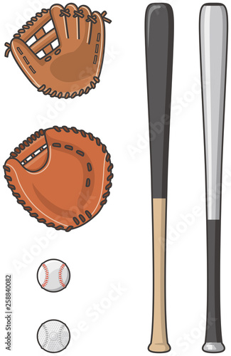 野球道具セットイラスト