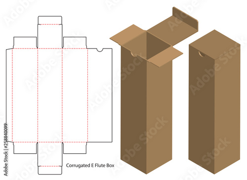 Box packaging die cut template design. 3d mock-up