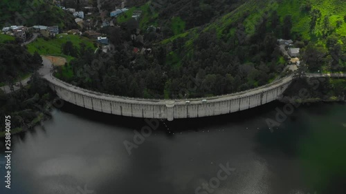 Aerial video flying over the Hollywood Reservoir 4k