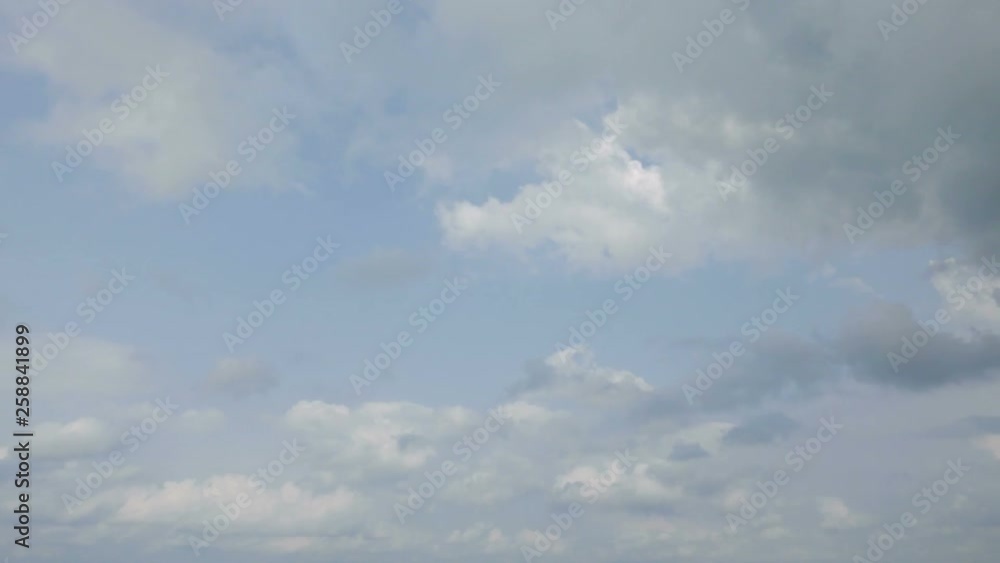 Fast moving time lapse of storm clouds rolling across a pale blue sky Fast moving time lapse of storm clouds rolling across a pale blue sky