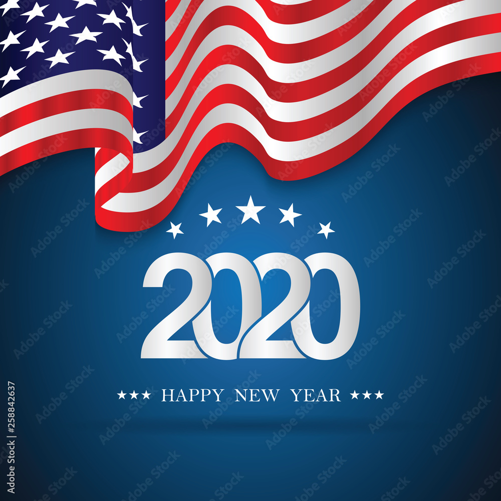 2020 United States of America Happy new year Design. 2020 United States of America Happy new year Design.