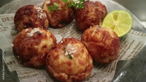 takoyaki on the plate dotonburi photo