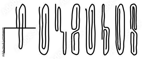 Set of paper clips silhouette, isolated on white background. Tools for education and work. Stationery and office supply. Vector