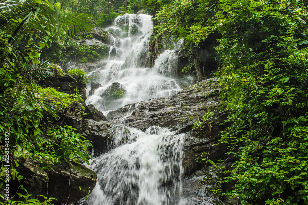 waterfalls in rainy place