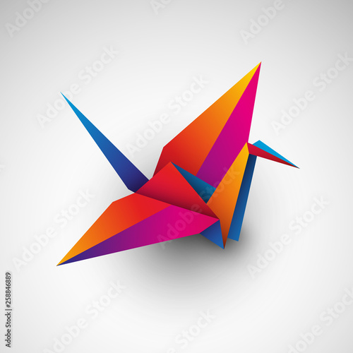 Żuraw origami. Logo wektor