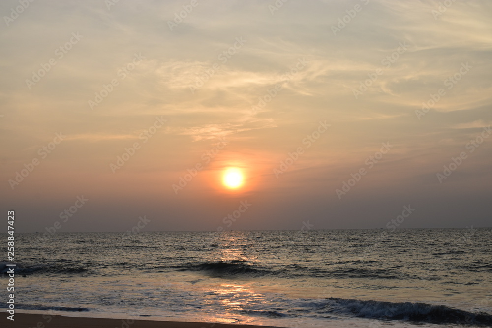 sunset beach view