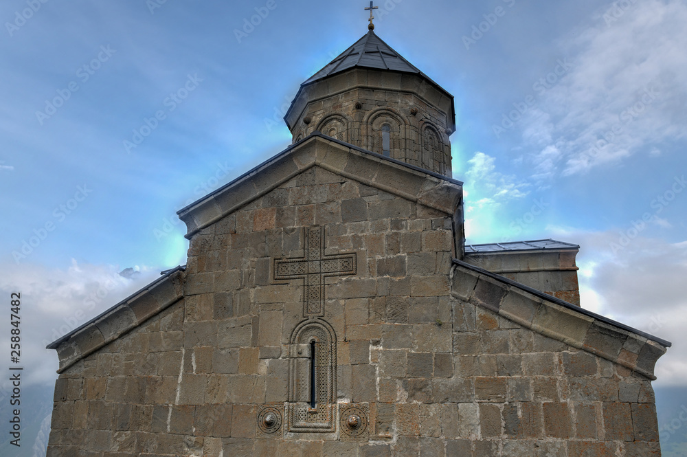Fototapeta premium George Trinity Church - Kazbegi, Georgia