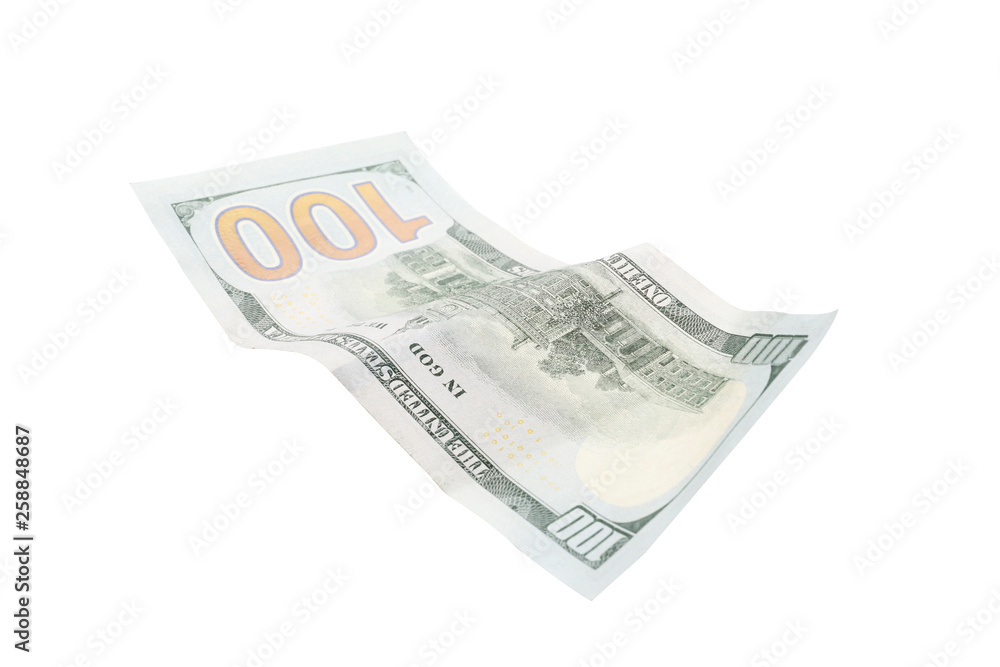 One hundred dollars isolated on white background. new one hundred dollars. One hundred dollars isolated on white background. new one hundred dollars.
