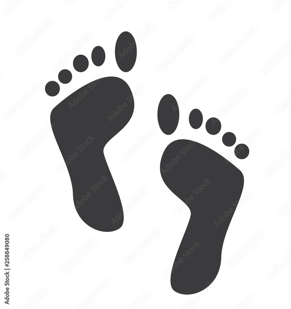 Footprint vector icon isolated on white background Footprint vector icon isolated on white background