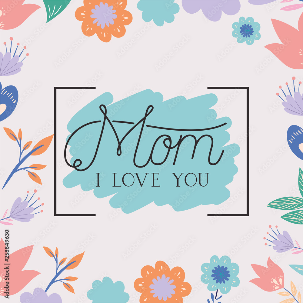 happy mothers day card with herbs square frame