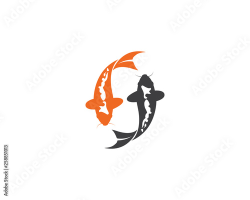 Koi fish logo vector icon