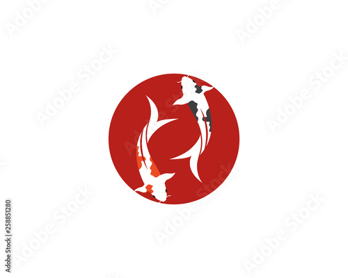 Koi fish logo vector icon
