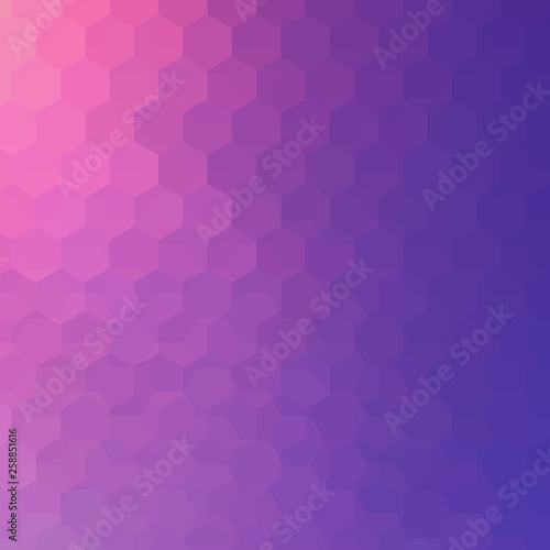Abstract background consisting of pink, purple hexagons. Geometric design for business presentations or web template banner flyer. Vector illustration