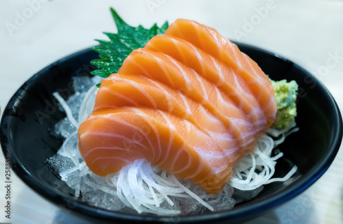 Salmond sashimi cut set on japanese style.