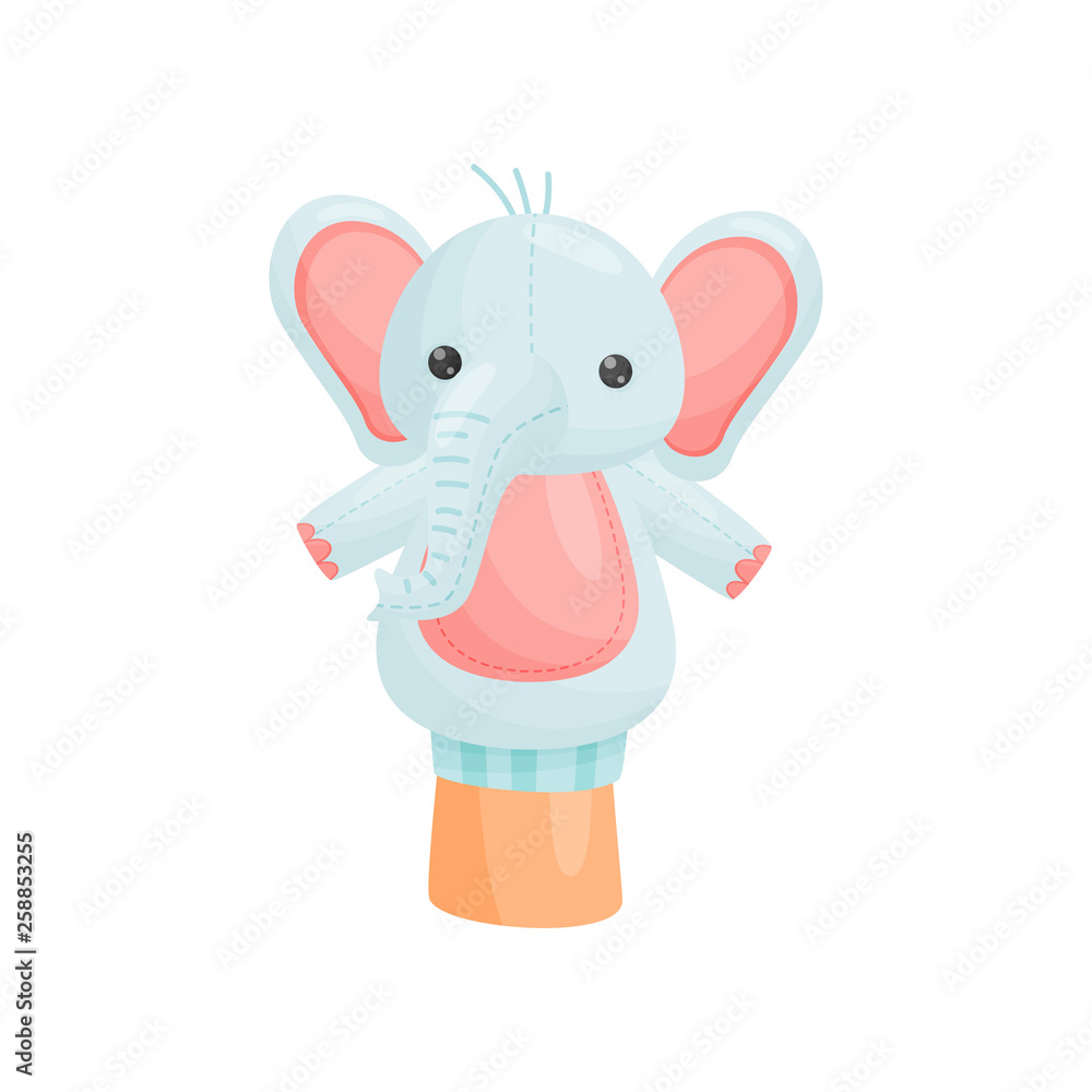 Doll elephant on hand on white background. Doll elephant on hand on white background.