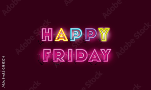 happy friday fonts neon lights