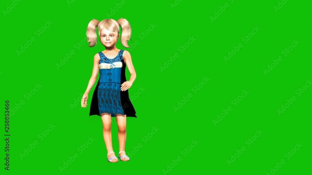 12 animation of cute small girl with her dog, on a green screen. 12 animation of cute small girl with her dog, on a green screen.