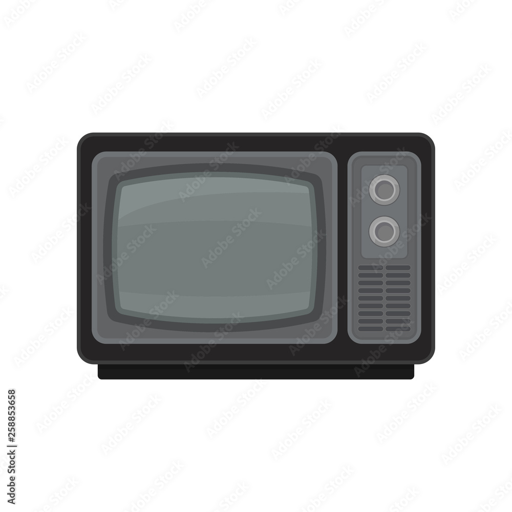 Cartoon TV on white background. Retro digital technology. Cartoon TV on white background. Retro digital technology.