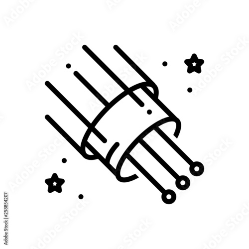 Black line icon for fiberoptic