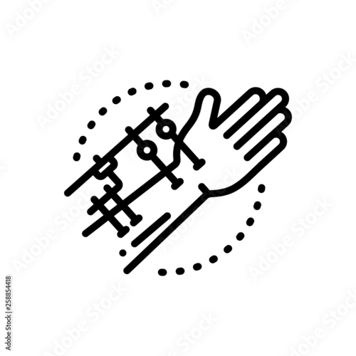 Black line icon for fixation joints 